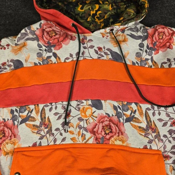 Banana Republic x Prep Curry Mens Floral Hooded Sweatshirt Oversized Size XL